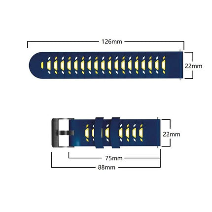 Silicone 22mm Trapezoidal Hole Band For Galaxy Watch 46mm