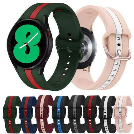Samsung Galaxy Watch4 Silicone Two Tone Stripe Band