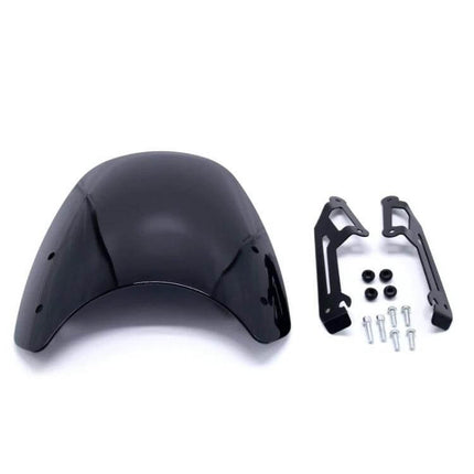 Motorcycle Headlight Retro Windshield for Ducati Vintage Style - dark smoked 3mm PC shield with iron frame and mounting hardware