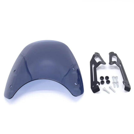 Motorcycle Headlight Retro Windshield for Ducati Vintage Style - smoke 3mm PC shield with iron frame and mounting brackets