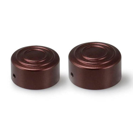 Aluminum Rear Axle Nut Covers for Harley Sportster S — hard anodized brown pair protecting and finishing rear axle hardware