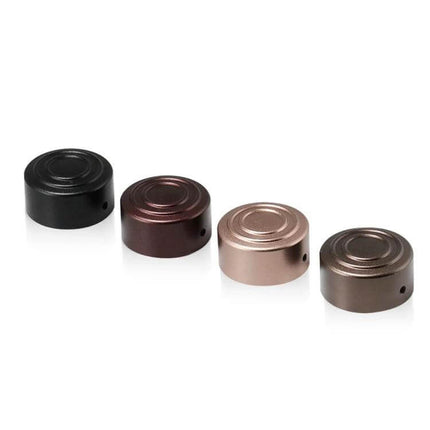 Aluminum Rear Axle Nut Covers for Harley Sportster S - hard anodized aluminum caps in black, bronze, rose gold, and gunmetal protecting rear axle hardware