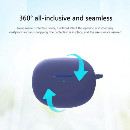 Keep Your Realme Buds Air 3 Safe During Daily Activities - navy silicone protective case showing 360° all-inclusive seamless coverage