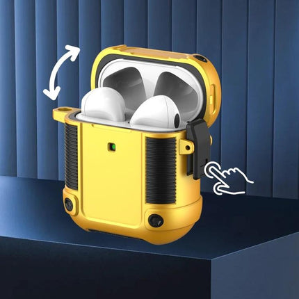 Keep Your AirPods Safe with Tank Case for Daily Use - yellow rugged protective AirPods case allowing charging and easy access