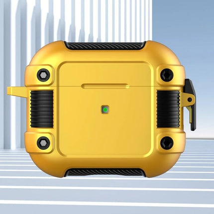 Keep Your AirPods Safe with Tank Case for Daily Use yellow rugged protective AirPods case with charging access