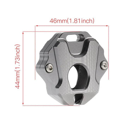 Key Shell For Honda CBR650R CB650R CB650F Aluminum gray aluminum alloy key shell with dimensions 46mm x 44mm, textured grip and screw fittings