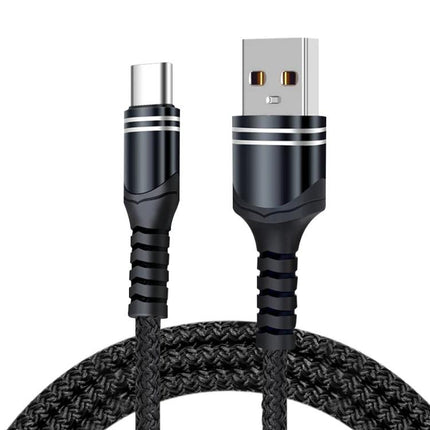 Practical Woven USB Cable for Everyday Device Charging - braided USB-C to USB-A cable, tangle-resistant, durable charging and syncing cable