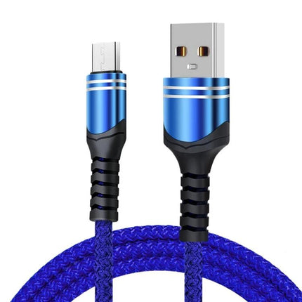 Practical Woven USB Cable for Everyday Device Charging – blue braided USB to micro‑USB cable, tangle‑resistant charging and sync accessory