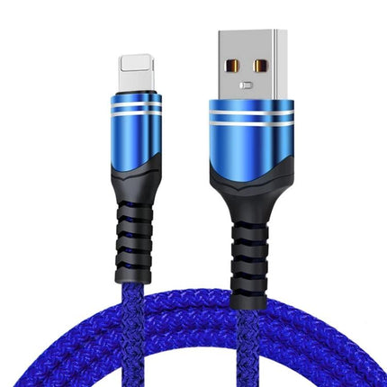 Practical Woven USB Cable for Everyday Device Charging - blue braided USB to Lightning cable, tangle‑resistant charging and syncing accessory