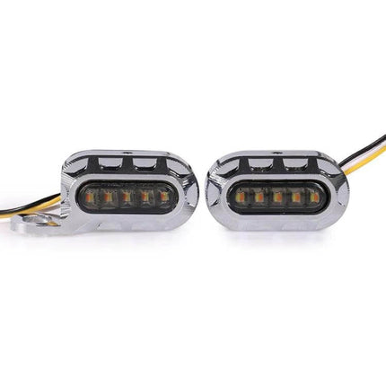 Rearview Mirror With LED Turn Signals For Harley Sportster Black - black aluminum mirror with integrated amber LED indicators for clear lane signaling