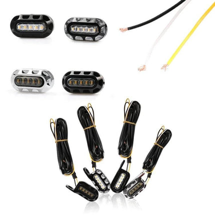 Rearview Mirror With LED Turn Signals For Harley Sportster Black - black aluminum mirror with integrated LED indicators and wiring kit