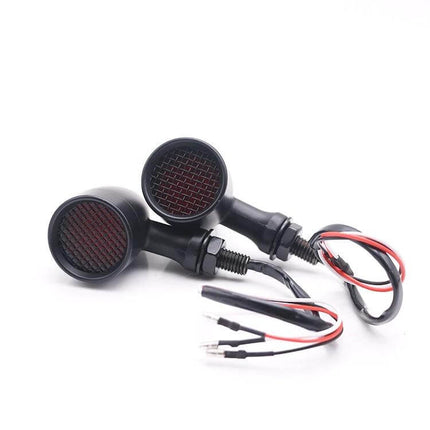Universal Motorcycle LED Turn Signal Dual Color Yellow and Red compact aluminum alloy housing with dual-wire connectors for 12V bikes