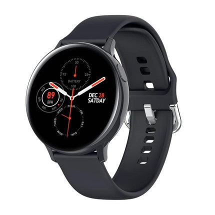 Smart Watch for Everyday Health and Activity Monitoring - sleek black smartwatch showing heart rate, step and calorie tracking, IP68 waterproof design
