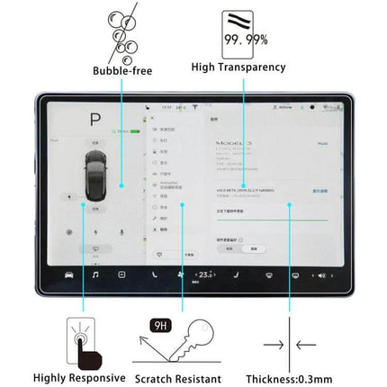Tempered Glass Screen Protector for TCL and Honor Tablets on tablet showing high transparency, bubble-free, 0.3mm, scratch-resistant
