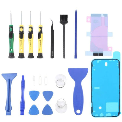 JIAFA Tools for Everyday iPhone Repair and Maintenance kit with screwdrivers, pry tools, tweezers, adhesives and suction cups for battery and screen fixes