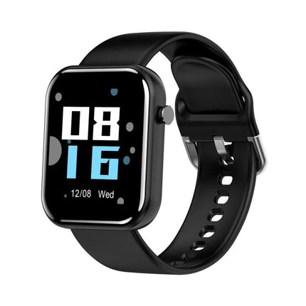 Convenient Smart Watch for Everyday Wellness and Exercise Tracking - black full touchscreen watch showing time, heart-rate and step monitoring