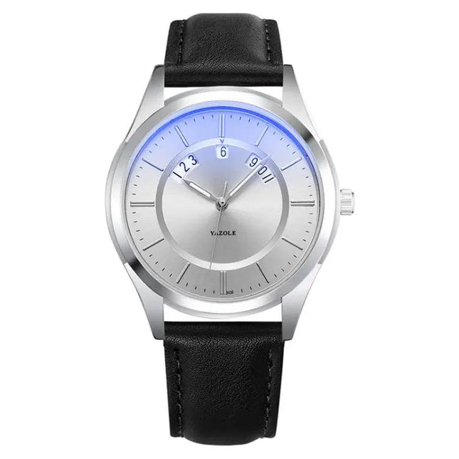 Yazole Quartz Watch 3ATM Waterproof Calendar PU Strap | Syndmart
