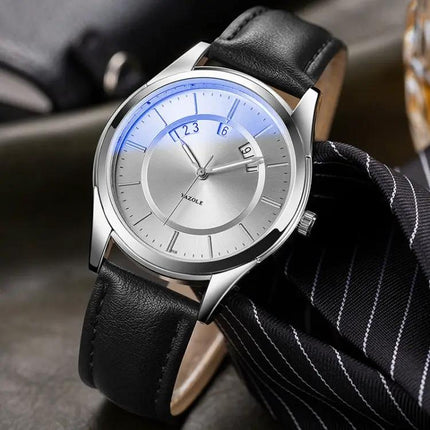 Yazole Quartz Watch 3ATM Waterproof Calendar PU Strap | Syndmart