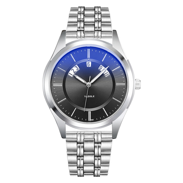 Elegant YAZOLE 513 Steel Band Quartz Watch - Luminous, Waterproof & Calendar Features