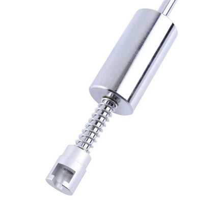 D1 Kit for Everyday Car Dent Repairs on the Go — close-up of metal dent puller tool with spring and cylindrical handle