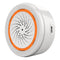 NEO ZigBee Enabled USB Siren Alarm Sensor for Home Security Alert compact white USB siren with orange ring, 90dB alarm and LED notification