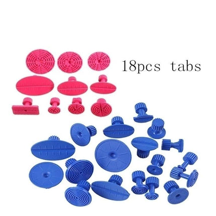 D6 Kit For Quick Car Dent Repairs In Daily Use - 18pcs assorted puller tabs in red and blue for small dent removal