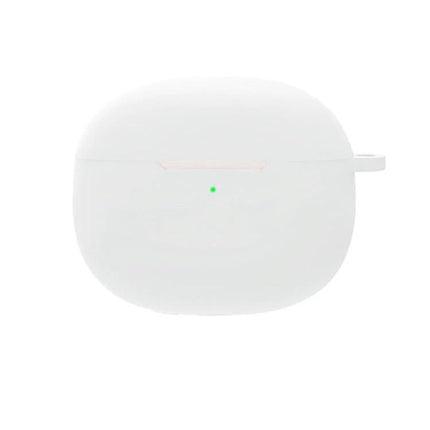 Silicone Protective Case for Redmi Earbuds in Daily Use — white flexible silicone case protecting earbuds from scratches and drops