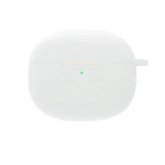 Silicone Protective Case for Redmi Earbuds in Daily Use — white flexible silicone case protecting earbuds from scratches and drops