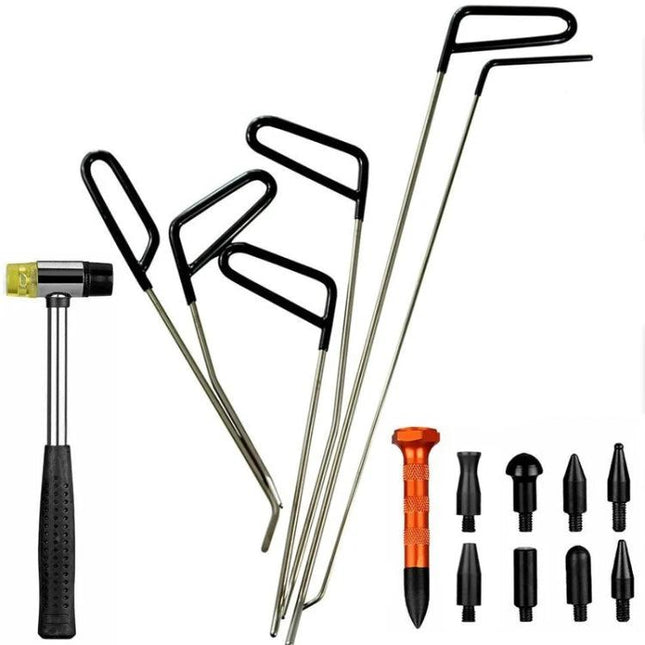 Essential Q1 Kit for Fixing Car Dents in Daily Drives - dent removal rods, knockdown hammer, slide hammer tips, home auto paint-safe repair kit