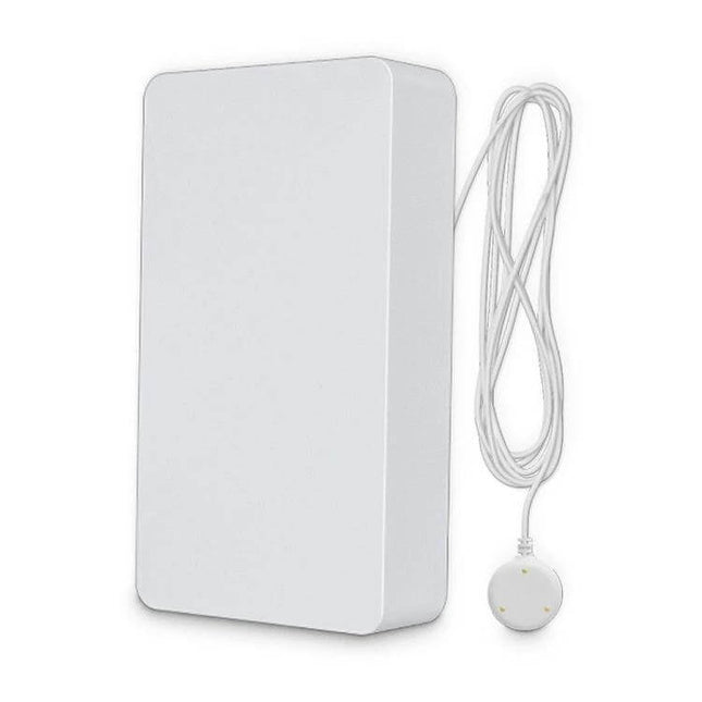 NEO Zigbee Water Sensor for Leak Detection and App Alerts — compact white leak detector with wired probe for appliance and under-sink monitoring
