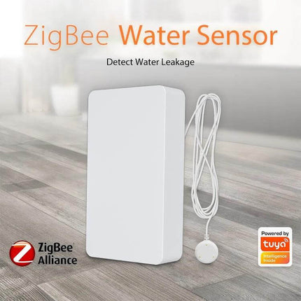 NEO Zigbee Water Sensor for Leak Detection and App Alerts - compact Zigbee water leak detector with probe for appliances and under-sink monitoring