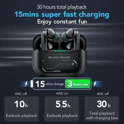 Xiaomi Black Shark Wireless Earbuds For Daily Commuting with 15min fast charge 30h playback noise reduction