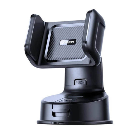 Joyroom Car Dashboard Phone Holder With 360 Degree Adjustability - black adjustable mount with one-button release and suction base for 4-7 inch phones