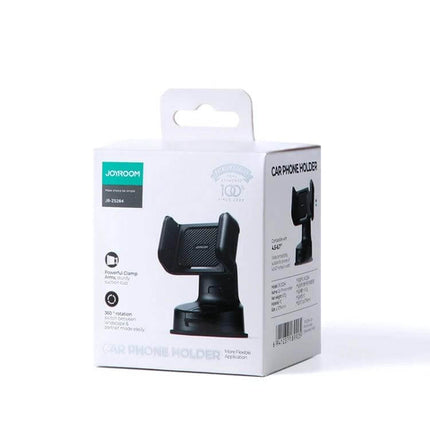 Joyroom Car Dashboard Phone Holder With 360 Degree Adjustability compact sturdy mount for 4-7 inch phones, one-button release, minimal obstruction