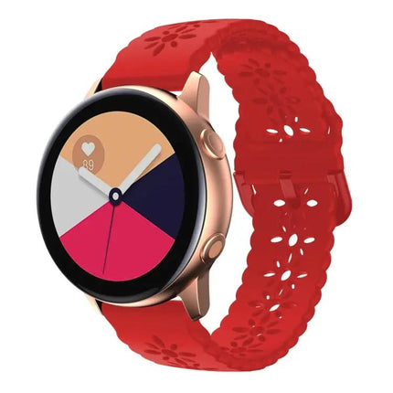 Plum Blossom Hollow Silicone Watch Band 20/22mm For Galaxy