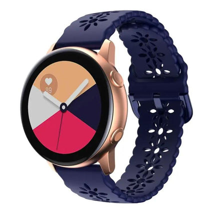 Plum Blossom Hollow Silicone Watch Band 20/22mm For Galaxy