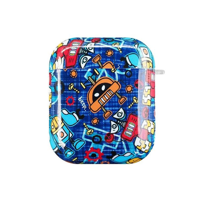 Protect Your AirPods During Daily Commutes with IMD Original Case - colorful robot print protective AirPods case