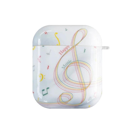 Protect Your AirPods During Daily Commutes with IMD Original Case - white musical treble clef design, slim protective AirPods case