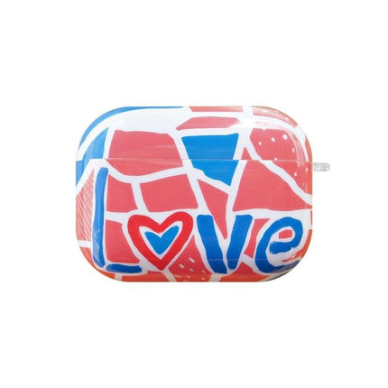 IMD Original Protective Case for AirPods Pro Everyday Use - red blue love pattern 360° anti-drop anti-scratch coverage
