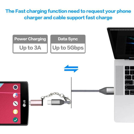 Essential Adapter for Everyday Smartphone Charging Needs connecting Micro USB phone to USB-C charger for up to 3A fast charge and data sync up to 5Gbps