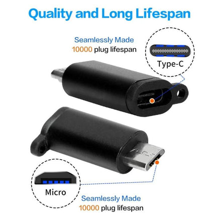 Essential Adapter for Everyday Smartphone Charging Needs - USB-C female to Micro USB adapter for older phones, travel and work charging
