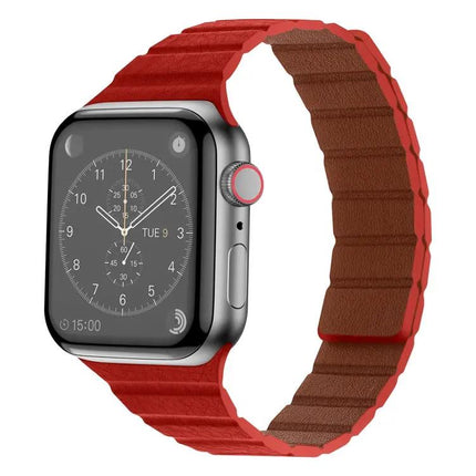 Magnetic Leather Watch Band For Apple Watch 38mm-45mm
