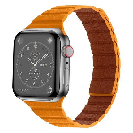 Magnetic Leather Watch Band For Apple Watch 38mm-45mm