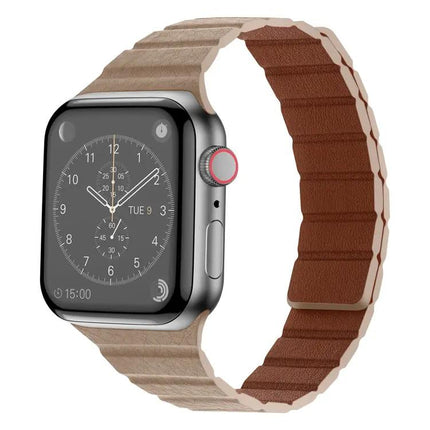Magnetic Leather Watch Band For Apple Watch 38mm-45mm
