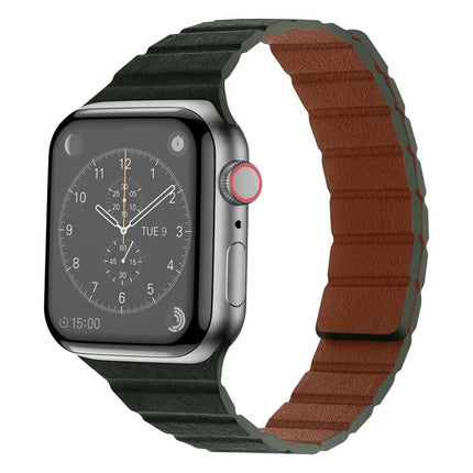 Magnetic Leather Watch Band For Apple Watch 38mm-45mm