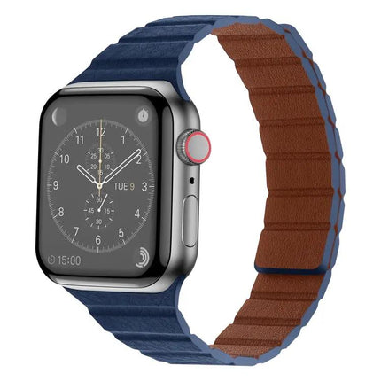 Magnetic Leather Watch Band For Apple Watch 38mm-45mm