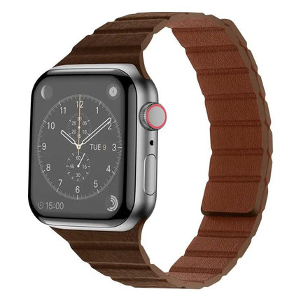 Magnetic Leather Watch Band For Apple Watch 38mm-45mm