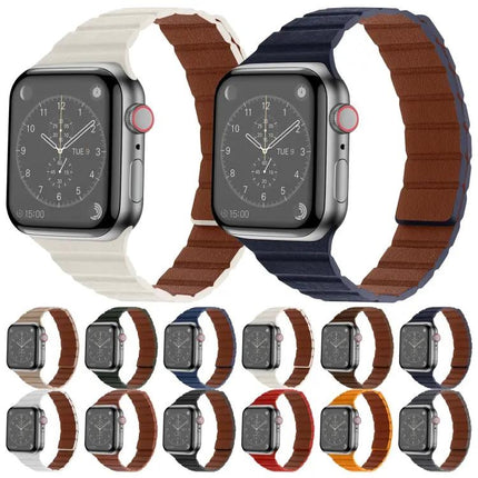 Magnetic Leather Watch Band For Apple Watch 38mm-45mm