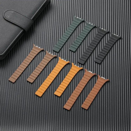 Magnetic Leather Watch Band For Apple Watch 38mm-45mm