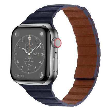 Magnetic Leather Watch Band For Apple Watch 38mm-45mm